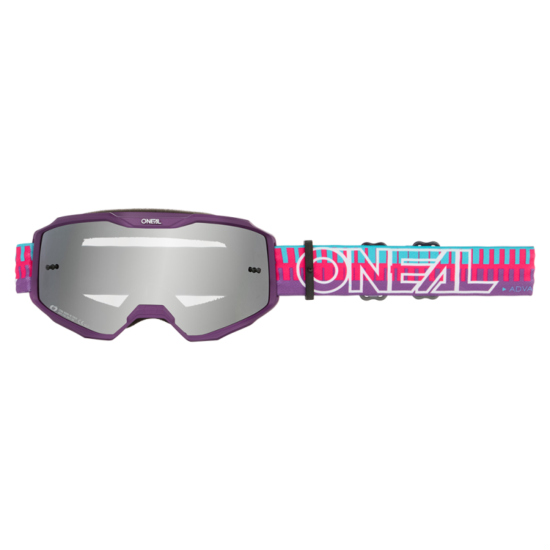 6029-040 B-10 Youth Goggle STRIPED rosa/viola - specchio argento