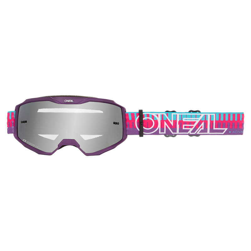 6029-040 B-10 Youth Goggle STRIPED rosa/viola - specchio argento
