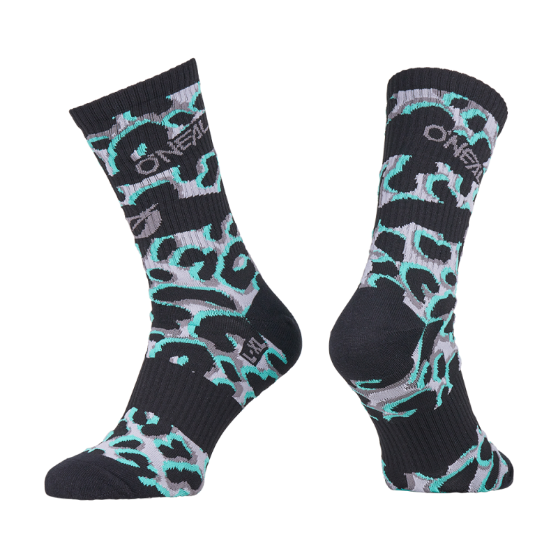 0358-290 Calzino MTB Performance WILD nero/verde acqua (39-42)