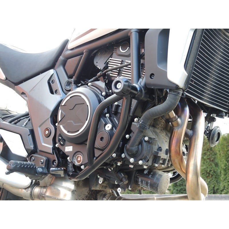 Barre Paramotore RDmoto - kit barre di protezione - nero con tampone a diamante CF Moto 700 CL X Adventure 700 2023 2025