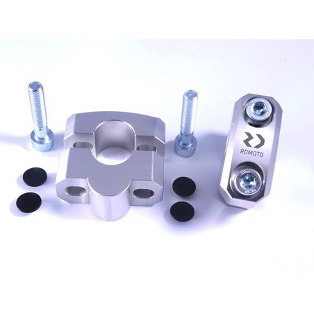 Riser manubrio - diam 22mm +20mm - kit - argento UNIVERSALE