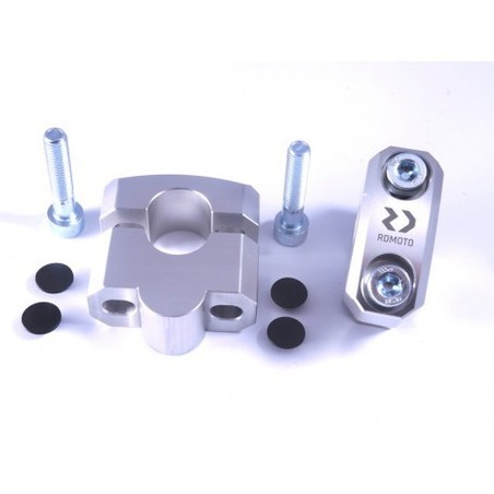 Riser manubrio - diam 22mm +25mm - kit - argento UNIVERSALE