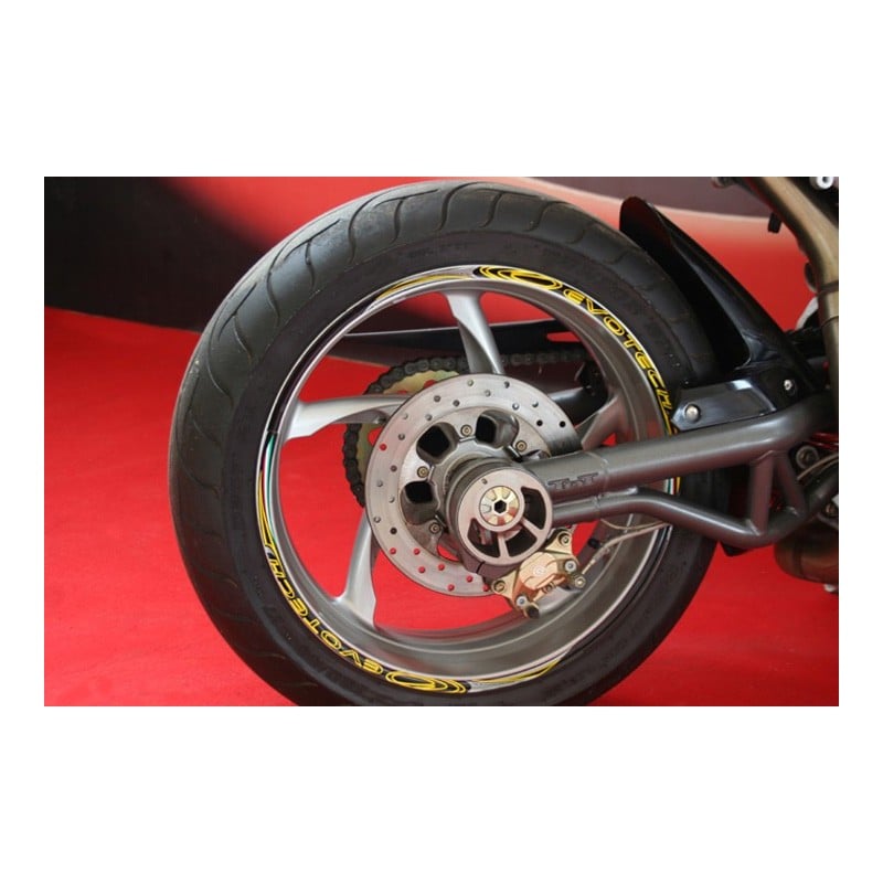 Adesivi presagomati per cerchi colorati scritta Evotech HARLEY DAVIDSON