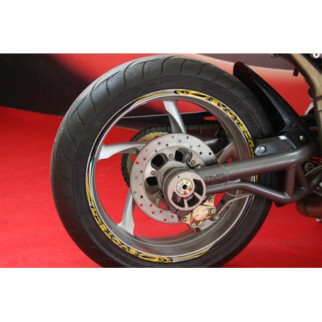 Adesivi presagomati per cerchi colorati scritta Evotech KAWASAKI