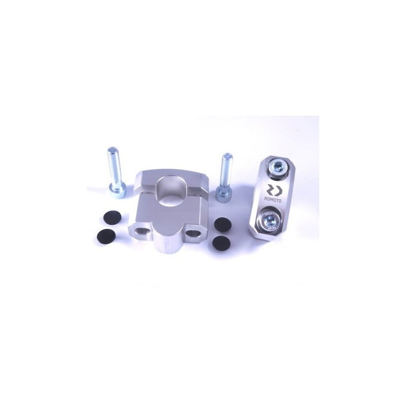 RDZR22-25-S Lenkererhöhung - Durchmesser 22 mm + 25 mm - Bausatz Universale Silber RDmoto