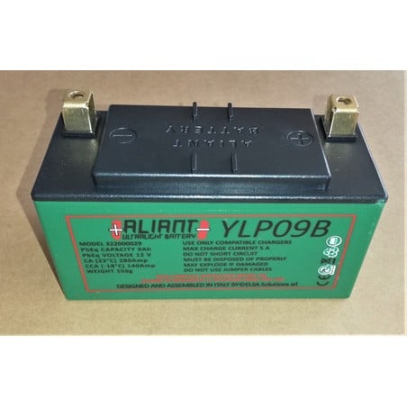FBATYLP09B Batterie Litio Ultralight Batteria Y-LP Litio Ultralight Universale ALIANT
