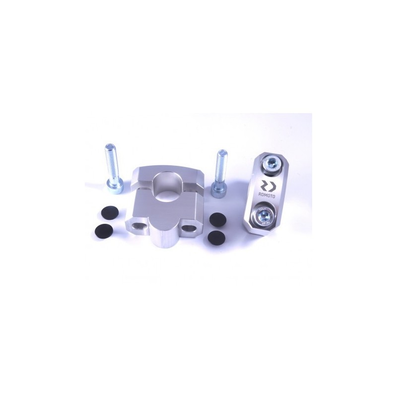 RDZR22-25-S Handlebar Riser diam 22mm +25mm Kit Universale silver RDmoto