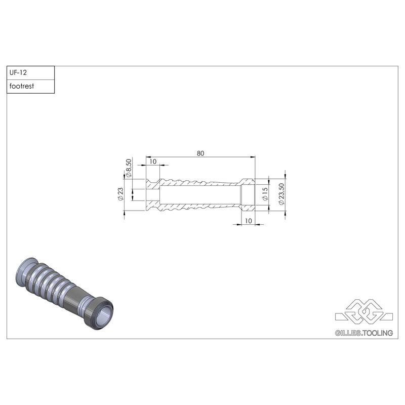 GTUF-12-B Footrests Spare Parts Universale GILLES TOOLING