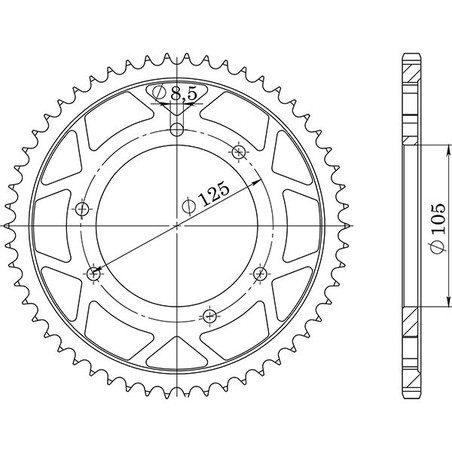 549213048 CORONA S AC P428-D48 Derbi Senda R 4T 2004+ SGR - SPROCKETS