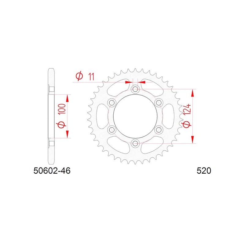 50602:46 CORONA AFAM S AC P520-D46 Ducati Monster Dark 2004+ AFAM