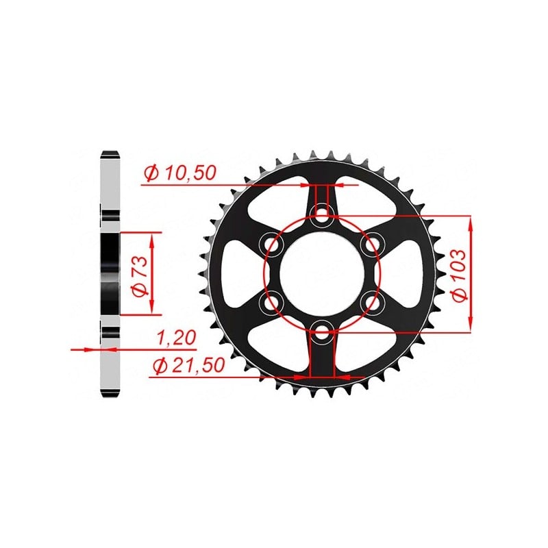50903-49 CORONA AFAM S AC P525-49 Ducati DESERTX 2022+ AFAM