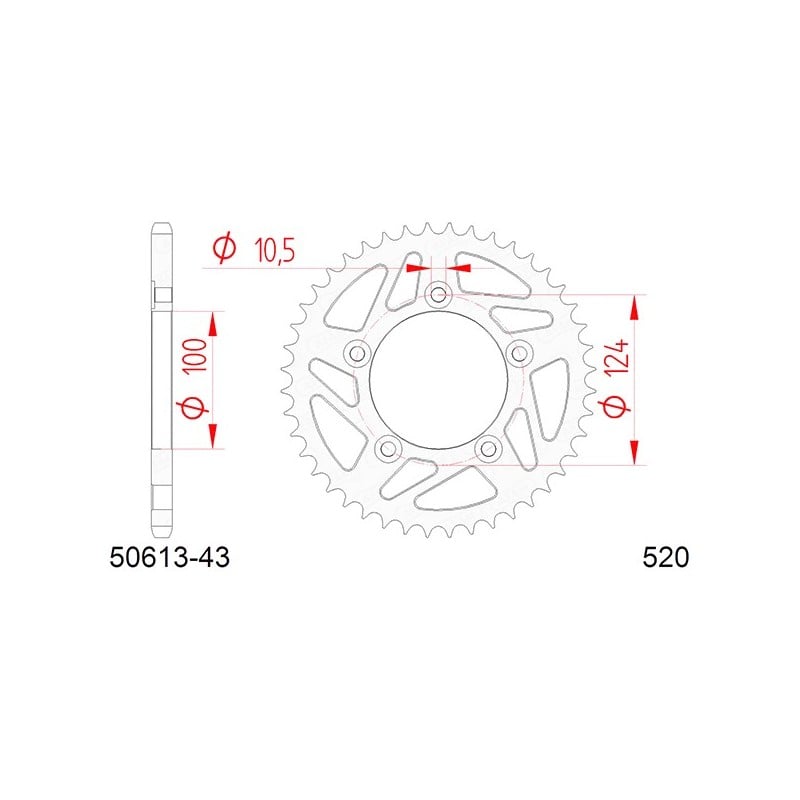 50613:43 CORONA AFAM S AC P520-D43 Ducati Monster SP 2023+ AFAM