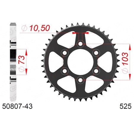 50807:43 CORONA AFAM S AC P525-D43 Ducati Multistrada 960 V2 2022+ AFAM