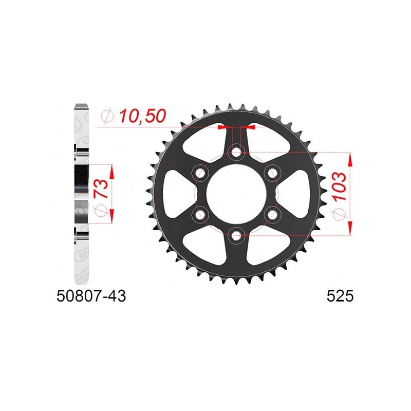 50807:43 CORONA AFAM S AC P525-D43 Ducati Multistrada 960 V2 S 2022+ AFAM