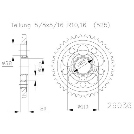 545061042 CORONA S AC P525-D42 Ducati Multistrada DS 2003+ SGR - SPROCKETS