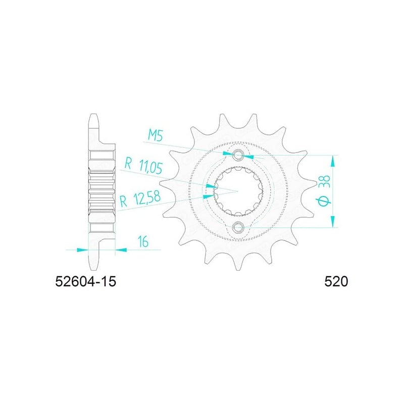 52604:15 PIGNONE AFAM R AC P520-D15 Ducati 1098 S 2007+ AFAM