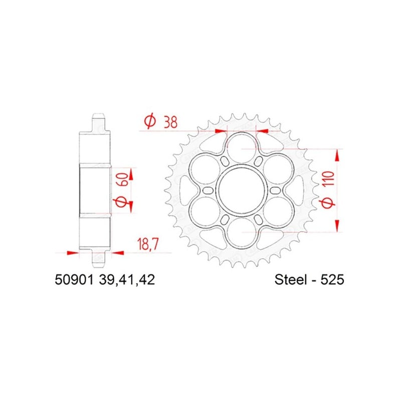 50901:41 CORONA AFAM S AC P525-D41 Ducati Panigale V4 ABS 2018+ AFAM