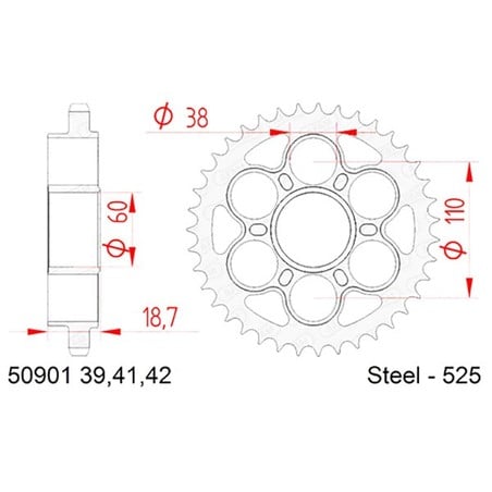 50901:41 CORONA AFAM S AC P525-D41 Ducati Panigale V4 ABS 2018+ AFAM