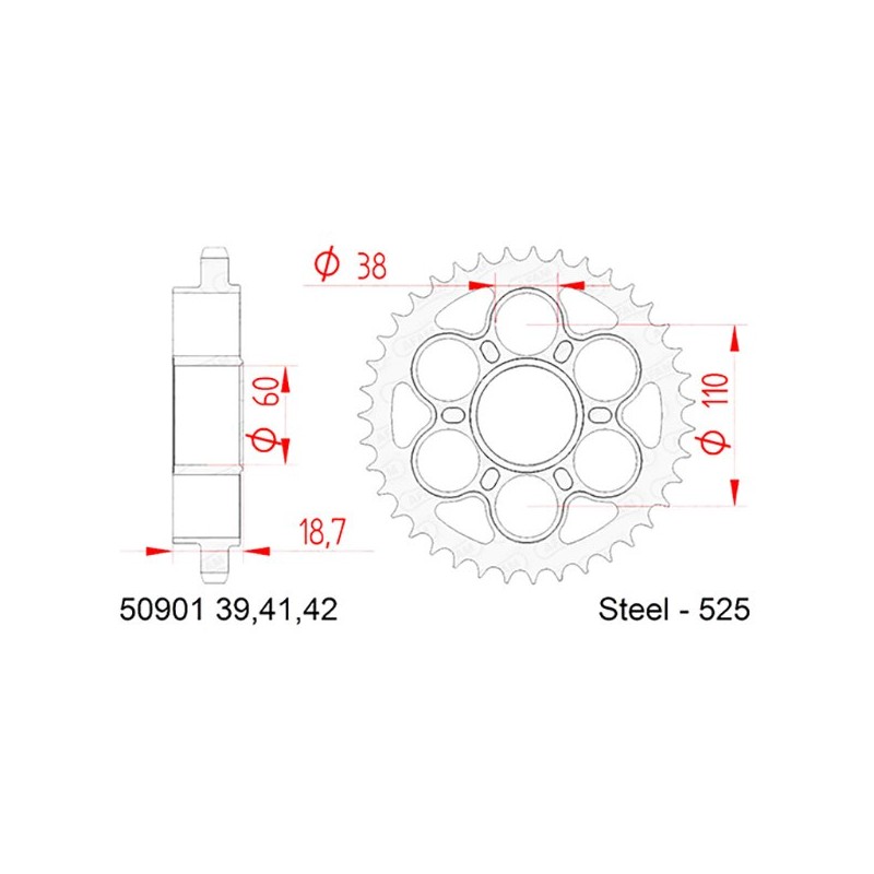 50901:41 CORONA AFAM S AC P525-D41 Ducati Panigale V4 Speciale ABS 2018+ AFAM