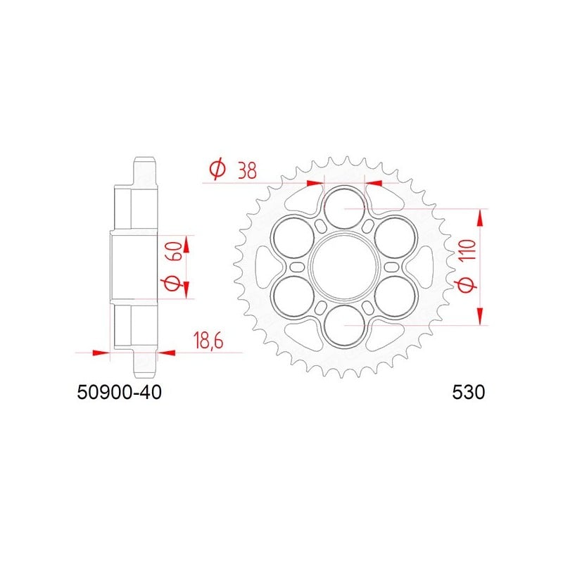50900:40 CORONA AFAM S AC P530-D40 Ducati Multistrada 2018+ AFAM