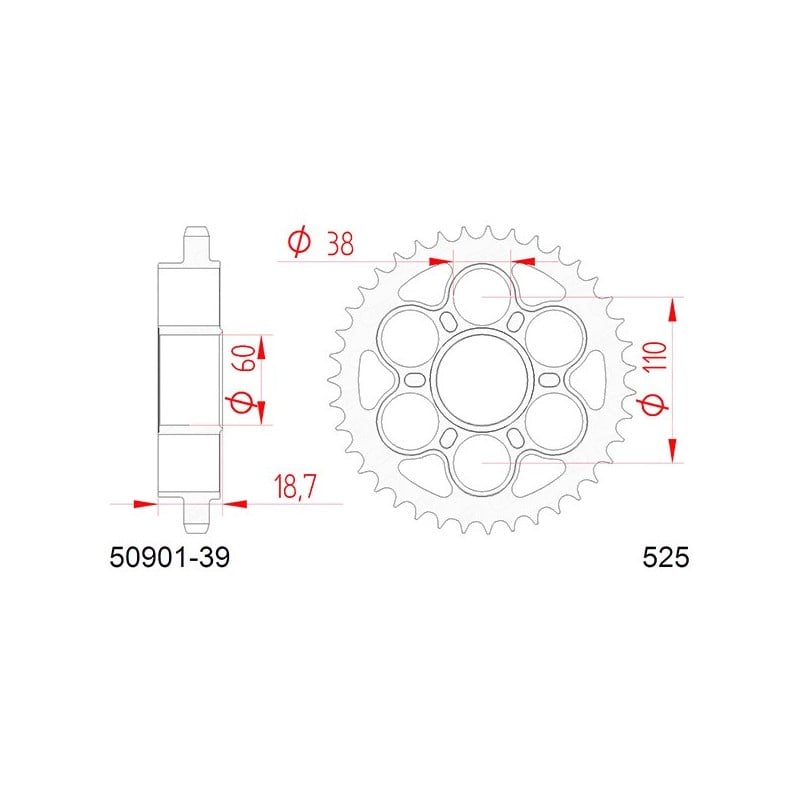 50901:39 CORONA AFAM S AC P525-D39 Ducati Panigale 2015+ AFAM