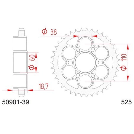 50901:39 CORONA AFAM S AC P525-D39 Ducati Panigale Final Edition 2018+ AFAM