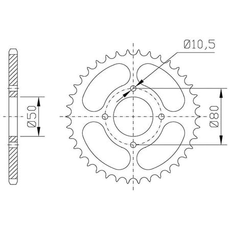 540000332 E Ton RXL R Viper R 4T 2005+ SGR - SPROCKETS