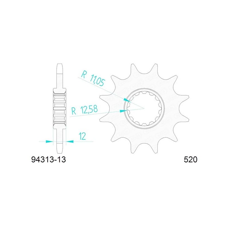 94313:13 PIGNONE AFAM S+2 AC P520-D13 Fantic Motor Caballero Regolarit Scuderia 2T 2012+ AFAM