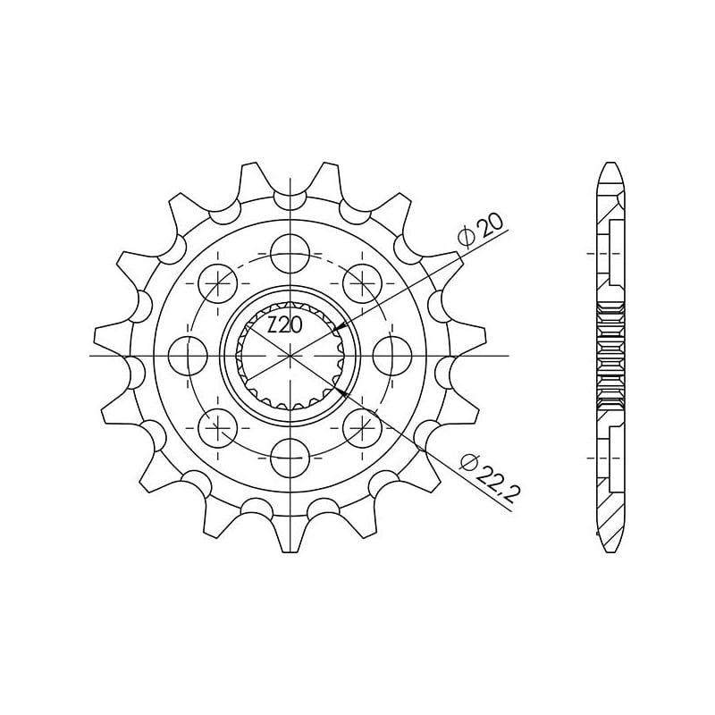 542130913 PIGNONE S AC P520-D13 Fantic Motor XXF Cross 4T 2022+ SGR - SPROCKETS
