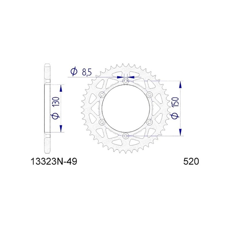 13323N:49 CORONA AFAM S AL P520-D49 Fantic Motor XXF Cross 4T 2021+ AFAM