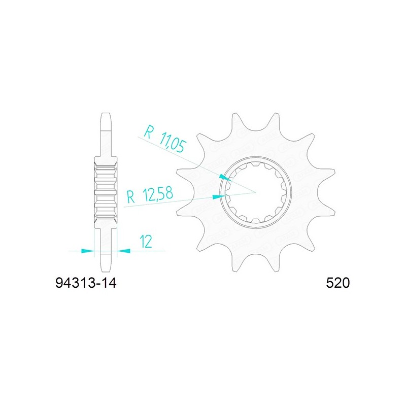 94313:14 PIGNONE AFAM S AC P520-D14 Fantic Motor Caballero SC Scrambler ABS 2021+ AFAM