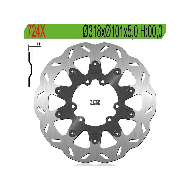 724X FRONT BRAKE DISC Hm Vent CRE F 4T 2004+ NG