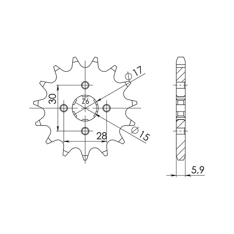 542010113 PIGNONE S AC P420-D13 Honda C E 1984+ SGR - SPROCKETS