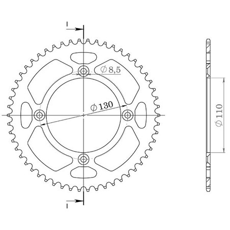 541110450 CORONA S AL P420-D50 Honda CRF R 2007+ SGR - SPROCKETS