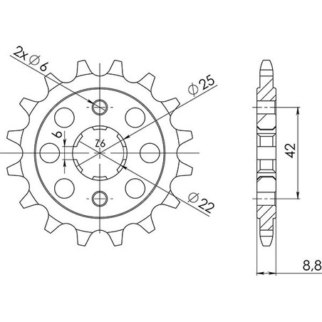 542040115 PIGNONE S AC P520-D15 Honda ND 1981+ SGR - SPROCKETS
