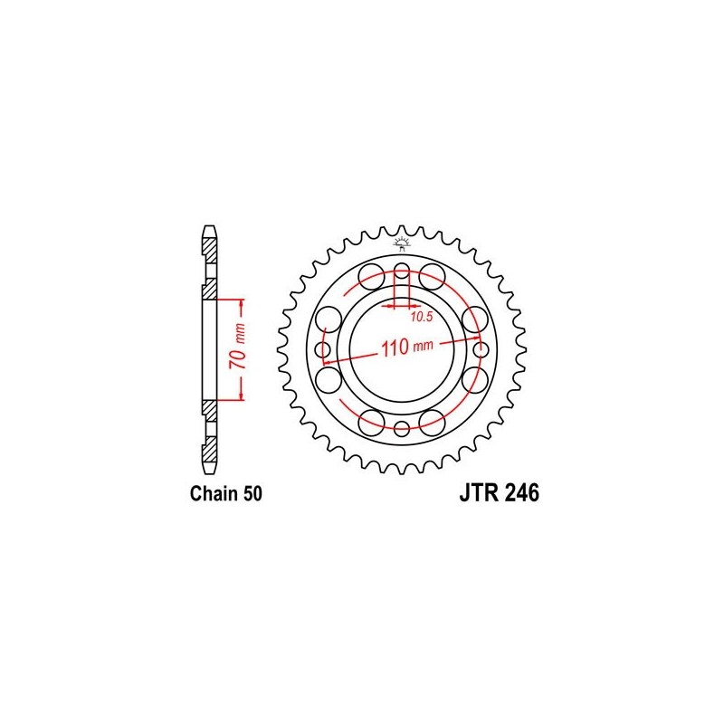 541040241 CORONA S AC P530-D41 Honda ND 1979+ SGR - SPROCKETS