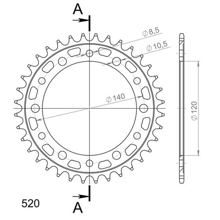 541033736 Honda CBR R ABS 2014+ SGR - SPROCKETS