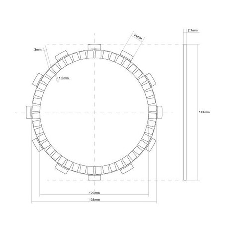 741166 KUPPLUNGS-EINSCHEIBENDICHTUNG Honda CB K Super Sport 1972+ FCC