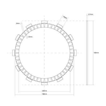 741166 CLUTCH SINGLE DISC GASKET Honda CB 1972+ FCC