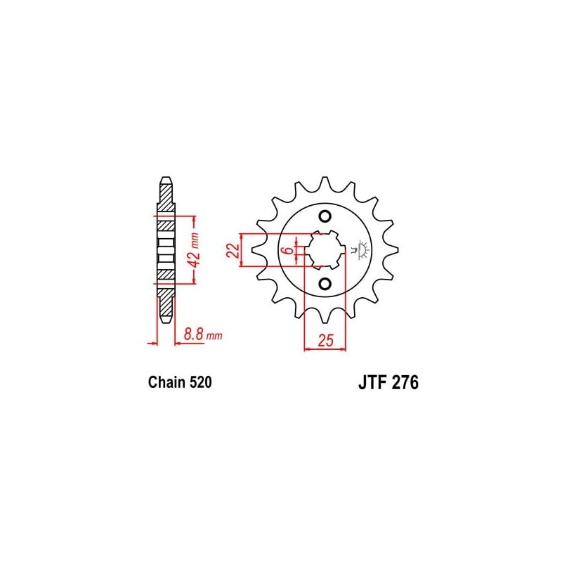 542040116 PIGNONE S AC P520-D16 Honda CM T 1979+ SGR - SPROCKETS