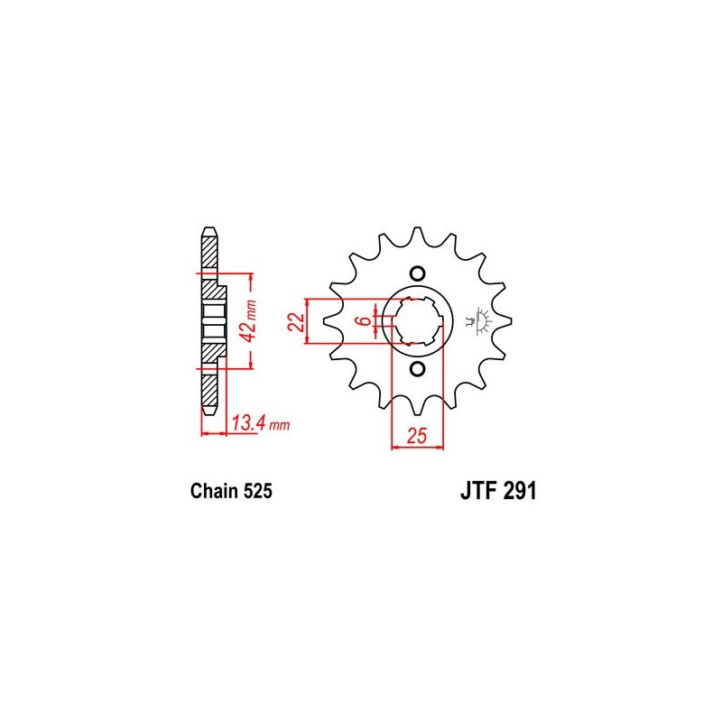 542040416 PIGNONE S+2 AC P525-D16 Honda CB DX 1989+ SGR - SPROCKETS