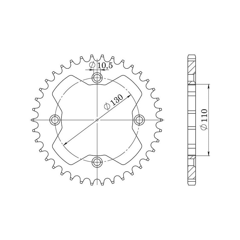 541031838 CORONA S AC P520-D38 Honda TRX ER Sportrax 2006+ SGR - SPROCKETS