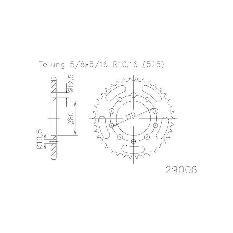 541160840 CORONA S AL P525-D40 Honda CB 1994+ SGR - SPROCKETS