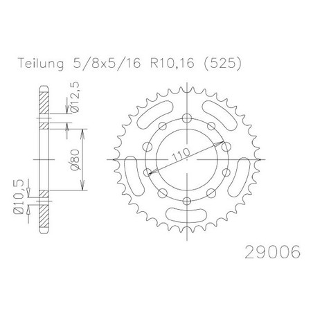 541160840 CORONA S AL P525-D40 Honda CB 1994+ SGR - SPROCKETS