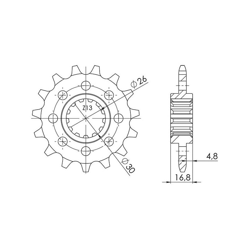 542060815 PIGNONE R AC P520-D15 Honda CB F ABS 2014+ SGR - SPROCKETS