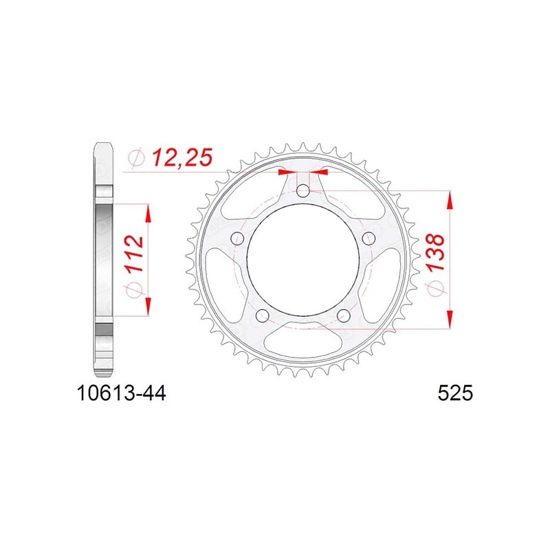 10613:44 CORONA AFAM S+2 AC P525-D44 Honda CBR F ABS 2014+ AFAM