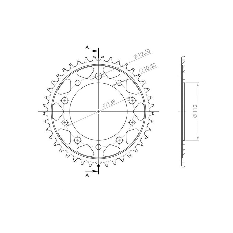 541161342 CORONA S AL P525-D42 Honda CBR F ABS 2014+ SGR - SPROCKETS