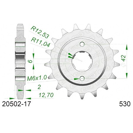 20502:17 PIGNONE AFAM S AC P530-D17 Honda CB K Four 1969+ AFAM
