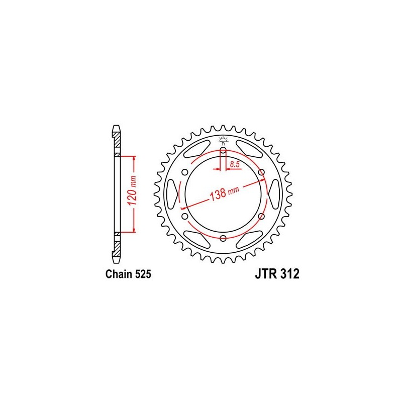 541060240 CORONA S AC P525-D40 Honda RC45 RVF 1994+ SGR - SPROCKETS
