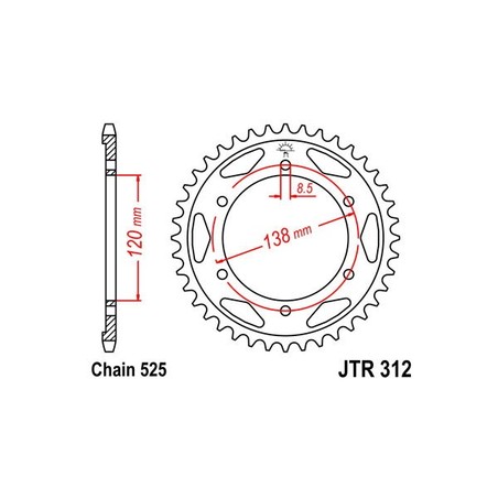 541060240 CORONA S AC P525-D40 Honda RC45 RVF 1994+ SGR - SPROCKETS